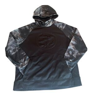 AND1 Hoodie Black and Grey Tie Dye Pullover Hoodie Raised Logo Mens Large